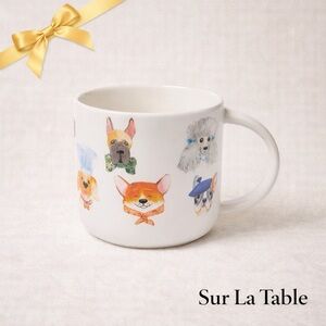 Sur La Table Mug Accessorized Doggies White Multicolored
